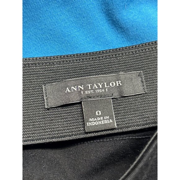 Ann Taylor Colorblock Pencil Skirt Black Blue White Midi Womens Size 0 - Picture 3 of 5